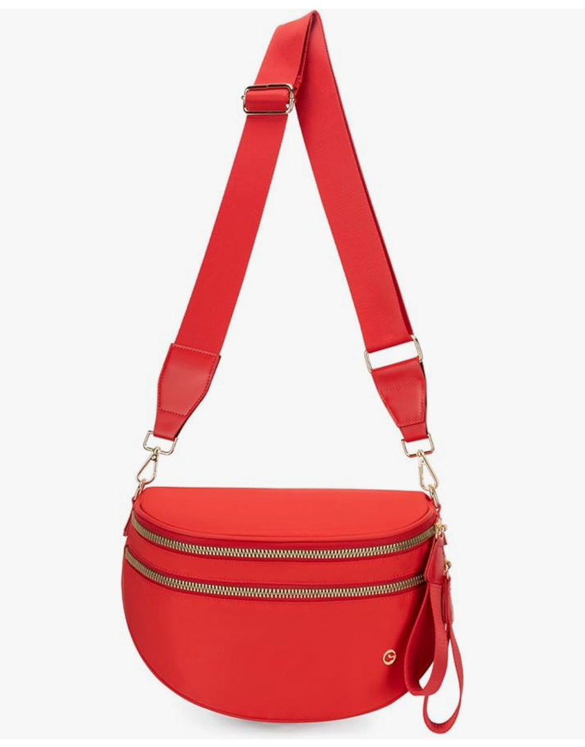 Spacious Crossbody Bag Nylon Bum Bag for Women Fanny Packs Handbags with Adjustable Straps