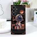 Gencyfu for Samsung Galaxy S24 Ultra Case, Astronaut Pattern Slim Liquid Silicone Anti Slip for Galaxy S24 Ultra Phone Case 6.8 inch, Space Black