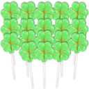 3 x Saint Patrick's Day Candy, Shamrock Lollipops, Individually Wrapped Green Clover Suckers, Party Favor Candy, 18 Pieces (EXP 11/30/26)