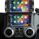Car Radio for Jeep Wrangler JK 2007-2017, Dodge Ram 1500/2500/3500 2009-2012, Dodge Avenger 2008-2014, Jeep Compass Patriot 2009-2016, Touch Screen Stereo, Wireless CarPlay Bluetooth WiFi GPS FM SWC