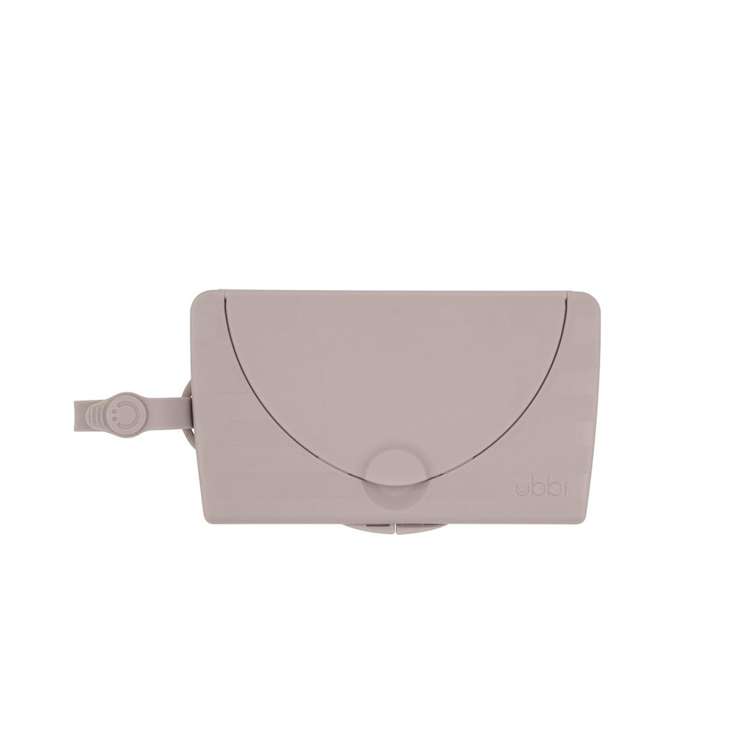 Ubbi On-the-Go Baby Wipes Dispenser, Portable Wipes Container for Travel, Diaper Bag Accessory Must Have for Newborns, Reusable Wipes Holder, Taupe
