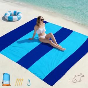 Famstar Beach Blanket Oversized Extra Large 78" X 81",Waterproof Sandproof Beach Blanket 1-7 Adults Lightweight Durable for Travel Camping Hiking Picnic
