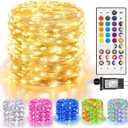 LitHome Led Christmas Fairy Lights Plug in, 200LED 66FT Color Changing Fairy Lights with Remote, 9 Modes Led Christmas Lights Indoor, Valentines Day Fairy String Lights Twinkle for Party Easter Decor (RGB (Red, Green, Blue))