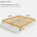 10 Inch King Size Wood Bed Frame with Storage & Round Leg