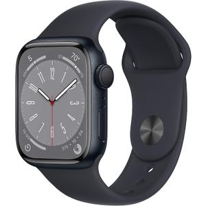 Apple Watch Series 8 [GPS 41mm] Smart Watch w/Midnight Aluminum Case with Midnight Sport Band - S/M. Fitness Tracker, Blood Oxygen & ECG Apps, Always-On Retina Display, Water Resistant