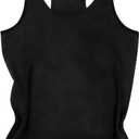 Racerback Tank Tops for Women Summer Sleeveless Round Neck Casual Graphic Tunic Shirts, Solid Black, 3XL