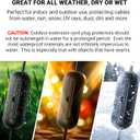 4 Pack Extension Cord Protective Cover Set (Black) | Indoor Outdoor Water-Resistant Holder for Holiday String Lights and Wires | Capsule Shaped Protector with Large Compartment