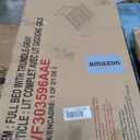 Full Size Upholstered Platform Bed with Twin Size Trundle, Headboard w/Brick Pattern, Wood Slat Support Included, for Boys Girls Kids Teens Adult,Gray