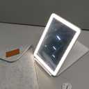 FUNTOUCH Rechargeable Travel Makeup Vanity Mirror with 72 LED Lights, Portable Lighted Beauty Mirror, 3 Lighting Modes, Dimmable Touch Screen, Tabletop Folding Cosmetic Mirror with Storage Bag (Ceramic White)