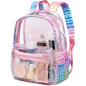 BTOOP Clear Mini Backpack Stadium Approved 12x6x12 for Kids Girls Small Transparent Backpacks Plastic See Through Bag Purse for Work Festival Security Travel