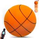 Silent Basketball Size 7(29.5), Soft Foam Ball Soundless for Quiet Dribbling and Indoor Training, Grooved Airless Higher Bounce Ball for Indoor Games