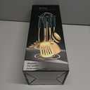 Generic Stainless Steel Kitchen Utensil Set, Spoon, Spatula, Pasta Server, Small Spatula (Black & Gold)