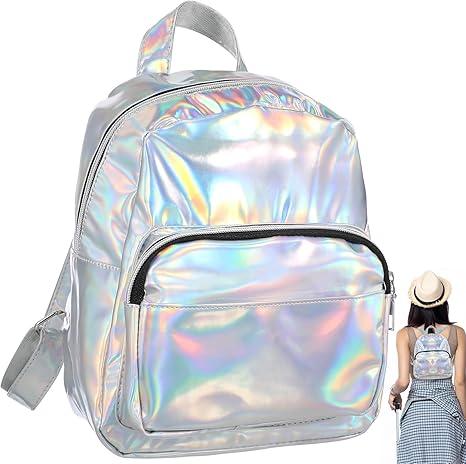 Chic Holographic Backpack Cute Hologram Shoulder Bag Satchel Christmas Birthday Valentine's Day for Women