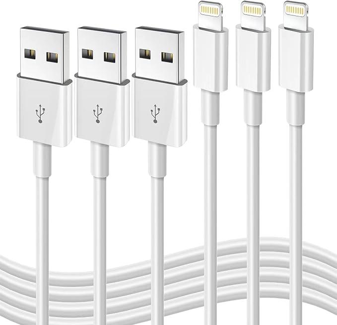 iPhone Fast Charging Cable [Apple MFi Certified] 3-Pack 3FT USB-A to Lightning Cable iPhone Charger Cord Compatible with iPhone 14 13 12 11 Pro Max XR XS X 8 7 6 Plus SE iPad and More 9ft