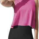 Mippo Crop Tops for Women Sleeveless Workout Tops Flowy Athletic Tank (Pink, XL)