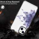 LETO for iPhone 13 Mini Case,Luxury Flip Folio Leather Wallet Cover with Fashion Designs for Girls Women,Built-in Card Slots Kickstand Protective Shell Blooming Purple Flower