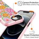 for iPhone 16E Case Cute - Compatible with Magsafe - Durable Shockproof 6.6 ft Drop Impact Phone Case - Funny Passion Flower Design (6.1") Glitter Pink