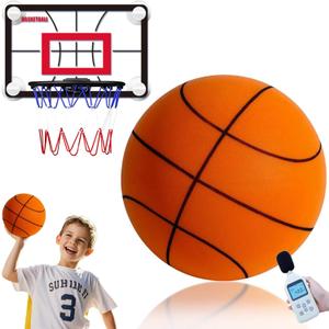Indoor Basketball Set, 2025 Upgrade Silent Basketball with a Detachable Iron Basketball Hoop, Practicing Dribbling, Shooting, and Dunking Techniques Quietly at Any time Indoors,for Teens and Adults