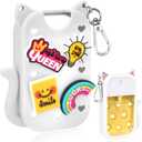 5 x Mity rain Hand Sanitizer Spray Case Compatible With Touchland, Cute Silicone Hand Sanitizer Holder Keychain with 4 Charms, Portable Refillable Sanitizer Accessory, Gift for Women And Teens