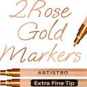 ARTISTRO 2 Rose Gold Acrylic Paint Markers - 0.7mm Extra Fine-Tip Paint Pens - Perfect for Crafting, Art Projects, & More
