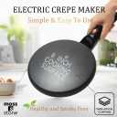 Moss & Stone Electric Crepe Maker – 8” Portable Crepe Pan Nonstick with Dipping Plate, Auto Shut-Off, On/Off Switch, Even Heating & One Automatic Temperature Control – Compact Crepe Maker