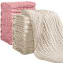Looxii Muslin Burp Cloths 100% Cotton Muslin Cloths 12 Pack Large 20''x10'' Extra Soft and Absorbent Baby Burping Cloth for Boys and Girls (Apricot+Bean Red)