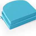 Outdoor Chair Cushions Set of 2: Waterproof & Fade Resistant Patio Furniture Cushions - 19 x 19 x 2 Inch Non Slip Round Corner Seat Cushion Pads with Removable Cover for Garden Yard Lawn, Teal