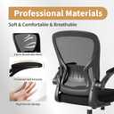 Youhauchair Mesh Office Chair, Ergonomic Home Office Desk Chairs with Flip-up Arms and Lumbar Support, Height Adjustable, Black