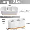 HouseJoy Countertop Silverware Holder, Silverware Caddy Organizer Holder for Forks, Spoons, Knives, Cutlery Caddy with 3 Compartments, Kitchen Utensil Holder for Party, Countertop