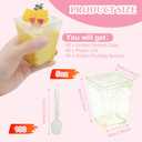 180 Pack Gold Glitter Dessert Cups with Lids and Spoons 5Oz Plastic Square Yogurt Parfait Appetier Cups for Party Disposable Small Dessert Shooter for Ice CreamFruit and Pudding