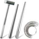 4 Piece Ring Sizer Measuring Tool,Ring Measurer and Ring Sizer Kit for Jewelry Making, Premium Ring Making Kit Including Ring Size Mandrel, Solid Metal Stick, Jewelry Mallet, Metal Ring Gauge Set