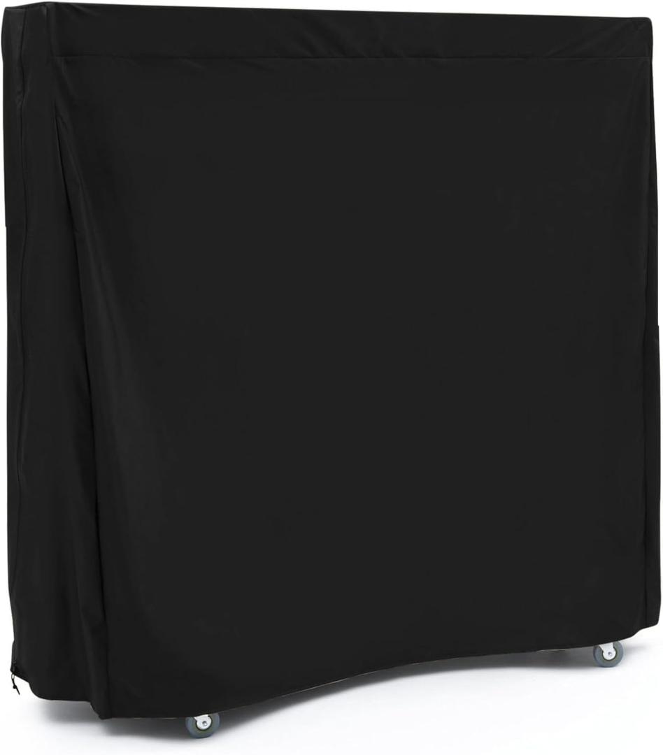Covermates Upright Folding Ping Pong Table Cover WaterResistant HeavyDuty Vinyl AllWeather Indoor/Outdoor Table Tennis Storage, Zipper & Buckle Straps, 60W x 28D x 60H, Black