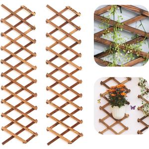 Iceyyyy Wood Lattice Wall Planter - 2Pack Expandable Hanging Wooden Planter Trellis Frame, Indoor Air Plant Vertical Rack Wall Decor for Room Garden
