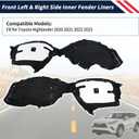 1 Pair Front Left & Right Side Inner Fender Liners TO1248240 538060E170 Compatible with Toyota Highlander 2020 2021 2022 2023 Replace TO1249240 538050E170, Wheel Liner Splash Shields Guard