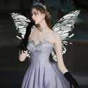 Fairy Wings for Adults Women 31.5"x29.5" Fairy Costume Set Large Butterfly Wings for Halloween Party