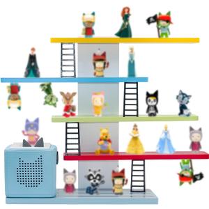 Wooden Hanging Shelf for Toniebox & Tonie Figures, Magnetic Wall Shelf for Kids, 12-35 Characters