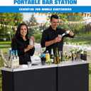 GoBar Portable Double Bar Table Set - Mobile Bartender Station for Events - Includes Carrying Case - Standard o