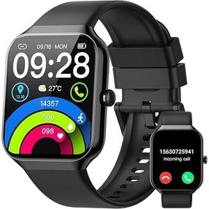 Smart Watch (Answer/Make Call),1.96"HD Smartwatch for Men Women with Heart Rate/Sleep Monitor/Pedometer/Step/Calories, 113+ Sports Fitness Watch, IP68 Waterproof Activity Tracker for Android iOS