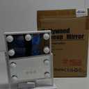 COOLJEEN Vanity Mirror with Lights, 9 Led Bulbs Lighted Makeup Mirror with Detachable 10X Magnification Mirror, Hollywood Mirror 3 Color Lights Tabletop Makeup Mirror, 360Rotation