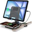 Charging Station for Apple Multiple Devices, Wireless Charger 3 in 1 for iPhone 16/15/14/13/12 Series, AirPods Pro 2, iPad Stand, Watch Charger for iWatch Series 10/9/8/7, Multi Charger Station