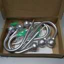 Hion Curtain Holdbacks Silver 6pcs, Curtain Tiebacks Wall Mounted Curtain Hooks Holders for Drapes