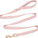 Soft Cotton Dog Leash, 5 Ft Heavy Duty Corduroy Dog Leashes with Gold Metal Hook for Small Medium Large Dogs,Medium,Light Pink