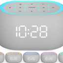 ANJANK White Noise Sound Machine Alarm Clock with Bluetooth Speaker, 21 Relaxing Sounds, 7 Night Lights,0-100% Dimmer/Sleep Timer/30-Level Volume Control,Sound Machine for Kids Adults Sleeping,Bedroom