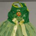 cyeollo St. Patrick's Day Dog Dress Lucky Shamrock Pet Tulle Skirt with Bowtie Holiday Dog Dresses for Small Dogs Cats Apparel, Green XL