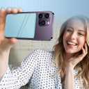 TopMade for MagSafe Wallet Magnetic Card Holder for iPhone 17/16/15/14/13/12 Series, Strongest Magnetic Phone Wallet Stand Adjustable, Slim Leather 5 Cards Holder, ID Window, RFID Blocking, Blue