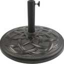 T&Jero 42 lb Round Heavy Duty Patio Market Table Umbrella Base Stand Weight for Outdoor, Black