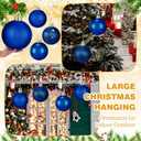 Weysat 4 Pcs Large 8" Fillable Christmas Ornaments, Jumbo Matte, Shiny & Glitter Hanging Ornaments for Outdoor Xmas Tree Decoration, Lawn Yard Holiday Party Decor(Blue)