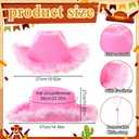 Suncalla 4 Sets DIY Easter Cowboy Hats Western Rodeo Hats with Feathers, Bandana, Heart Sunglasses Paint Glitter for Adult