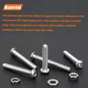 HELIFOUNER 85 Pieces M6 x 30mm /35mm /40mm /45mm /50mm, Button Head Socket Cap Metric Screws Nuts Washers Kit, 304 Stainless Steel