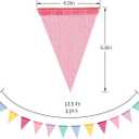 72 Flags Imitated Burlap Pennant Banner Multicolor Fabric Triangle Flag Bunting for Summer Party and Festival Classroom Hanging Decoration